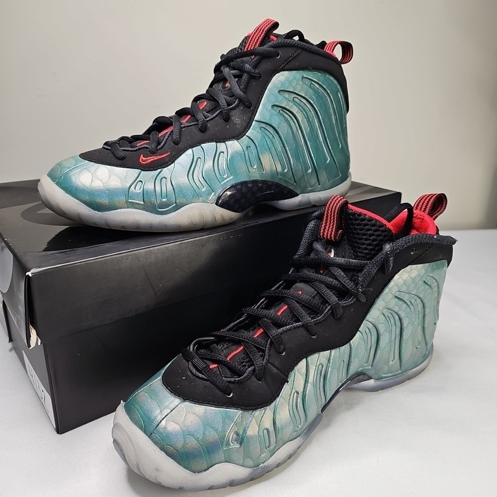 Size 6Y/7.5W Nike Air FoamPosite One 'Gone Fishing'  Dk Emerald/Red OG ALL Rare